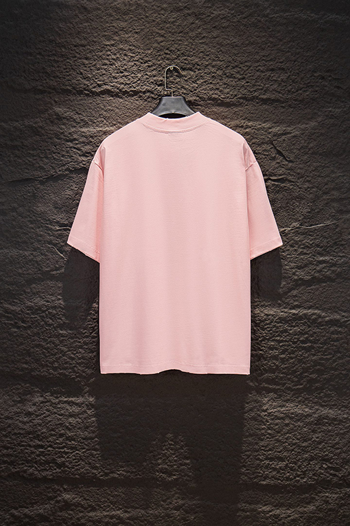 バレンシアガ Balenciaga クラシックなダメージ破れプリントラインストーンの半袖Tシャツ