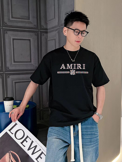 アミリスーパーコピー 新モデル刺繍レターロゴ半袖Tシャツ