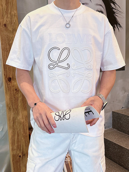 ロエベ LOEWE 新作アップリケ刺繍レター半袖Tシャツ