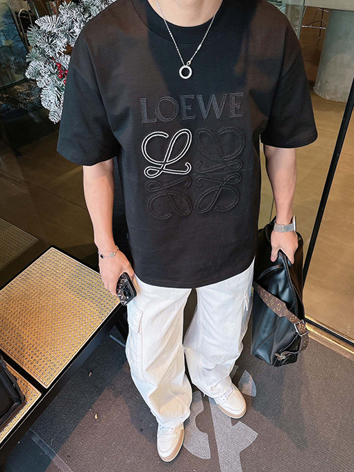 ロエベ LOEWE 新作アップリケ刺繍レター半袖Tシャツ