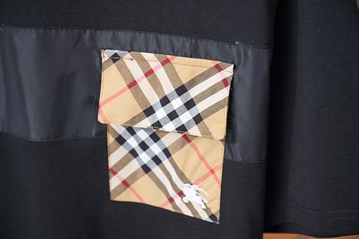 バーバリーコピー 新作チェック柄パッチワーク刺繍半袖Tシャツ