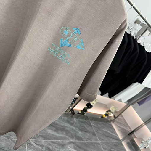 オフホワイト Off-White 新作フロックラインストーンクルーネック半袖Tシャツ