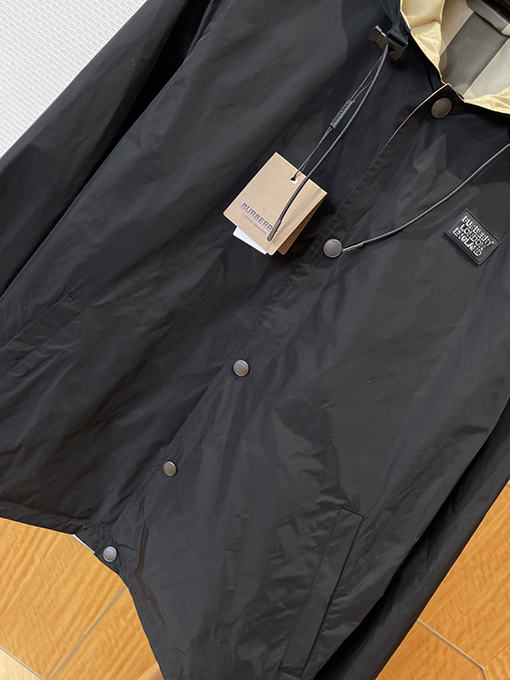 バーバリーコピー 両面リバーシブルチェック柄フード付きジャケット