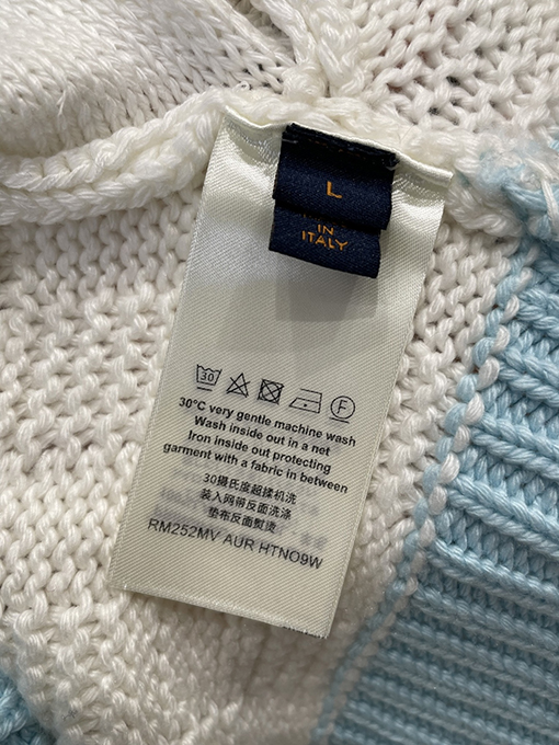 ルイヴィトンスーパーコピー 刺繍入りカラーブロックジッパーニットカーディガン