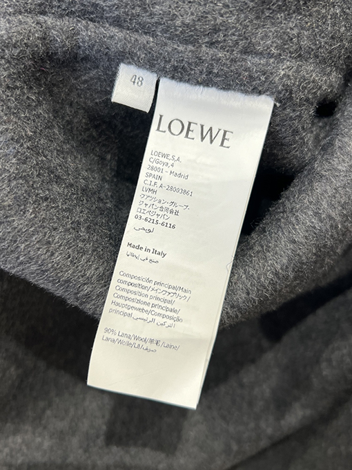 ロエベコピー レザートリムのラペルコート