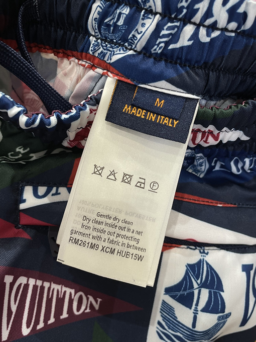 ルイヴィトン 全体にバッジプリントのドローストリングカジュアルショーツ