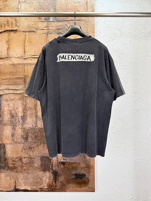 バレンシアガ Balenciaga リップドプリント半袖Tシャツ