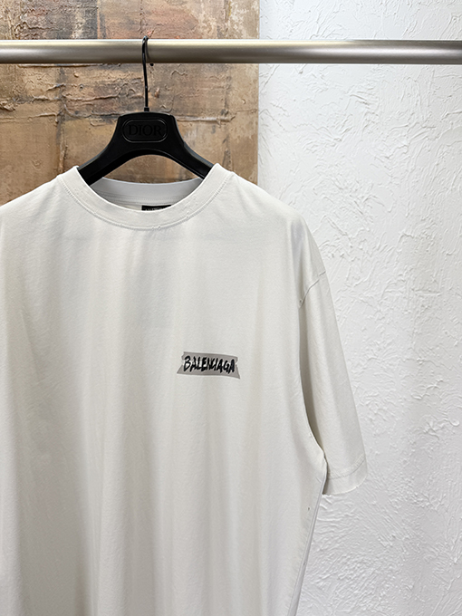 バレンシアガ Balenciaga リップドプリント半袖Tシャツ