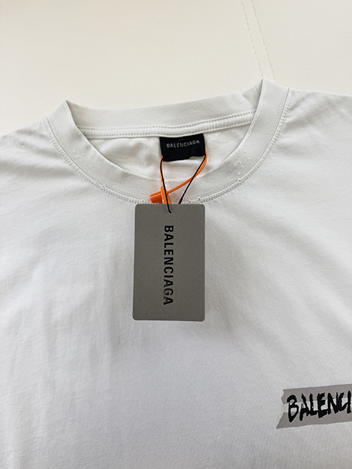 バレンシアガ Balenciaga リップドプリント半袖Tシャツ