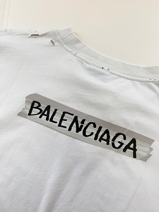 バレンシアガ Balenciaga リップドプリント半袖Tシャツ
