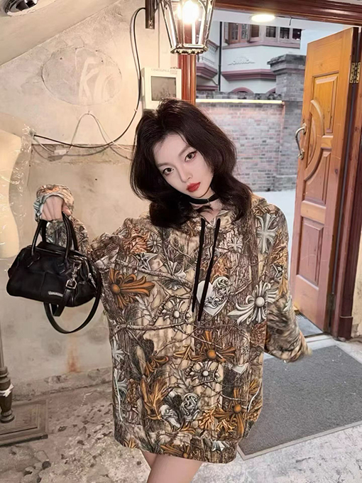 クロムハーツ x ナイキ x ドレイクノクタ カモフラージュプリントパーカー