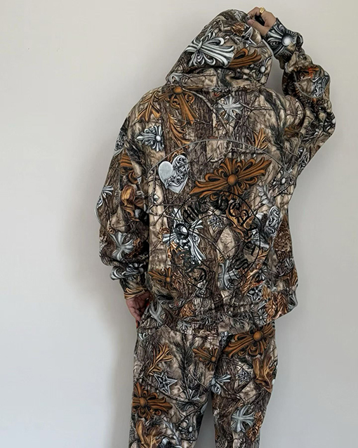 クロムハーツ x ナイキ x ドレイクノクタ カモフラージュプリントパーカー