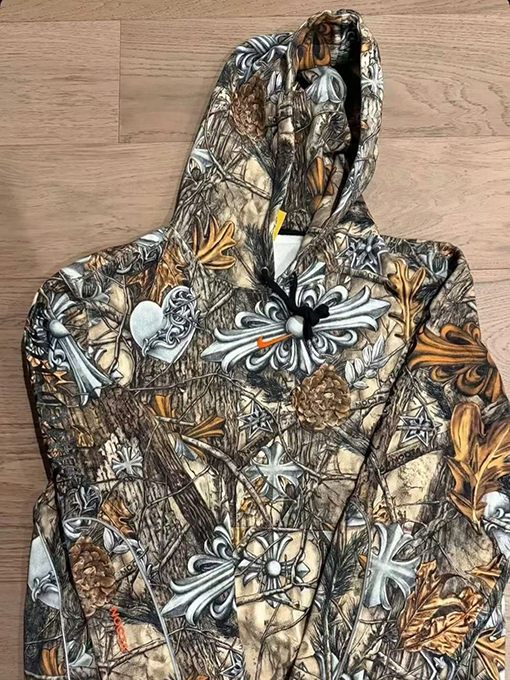 クロムハーツ x ナイキ x ドレイクノクタ カモフラージュプリントパーカー