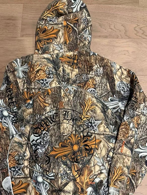 クロムハーツ x ナイキ x ドレイクノクタ カモフラージュプリントパーカー