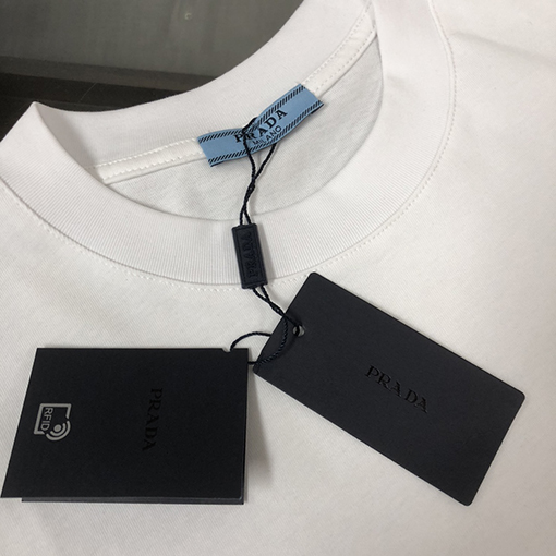 プラダスーパーコピー PRADA シリコンレッドロゴカップル半袖Tシャツ