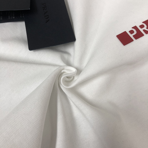 プラダスーパーコピー PRADA シリコンレッドロゴカップル半袖Tシャツ