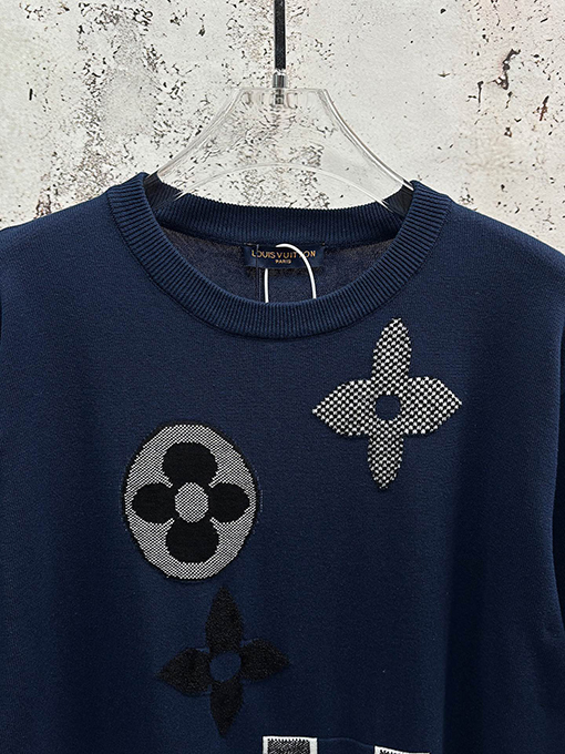 ルイヴィトンコピー LV クラシックなモノグラム柄のジャカードニットウェア