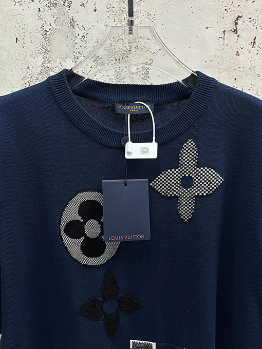 ルイヴィトンコピー LV クラシックなモノグラム柄のジャカードニットウェア