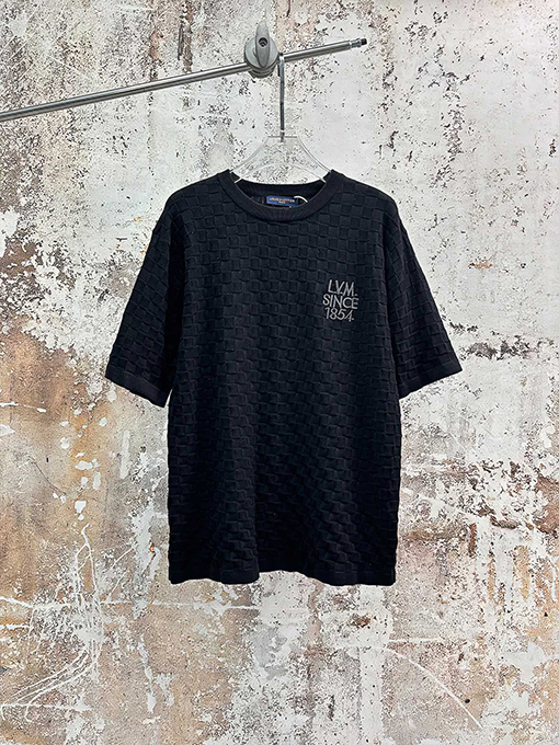 ルイヴィトン LVM SINCE 1854 春夏コレクション ブラックジャカード半袖Tシャツ