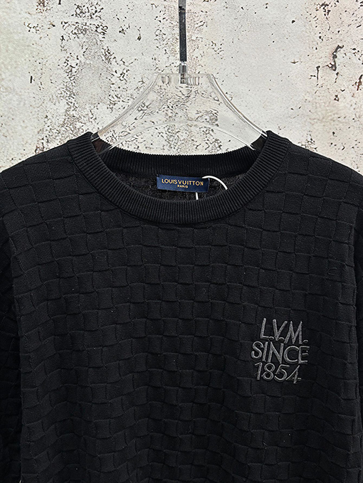 ルイヴィトン LVM SINCE 1854 春夏コレクション ブラックジャカード半袖Tシャツ