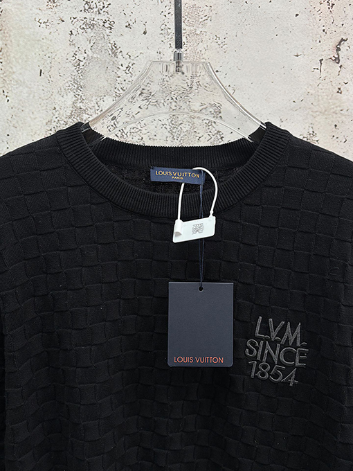 ルイヴィトン LVM SINCE 1854 春夏コレクション ブラックジャカード半袖Tシャツ