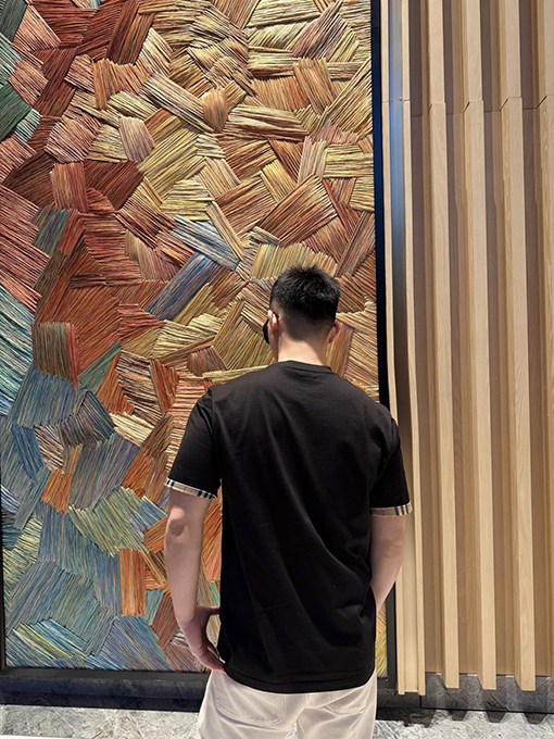 バーバリー チェック柄カラーブロッククルーネック半袖Tシャツ