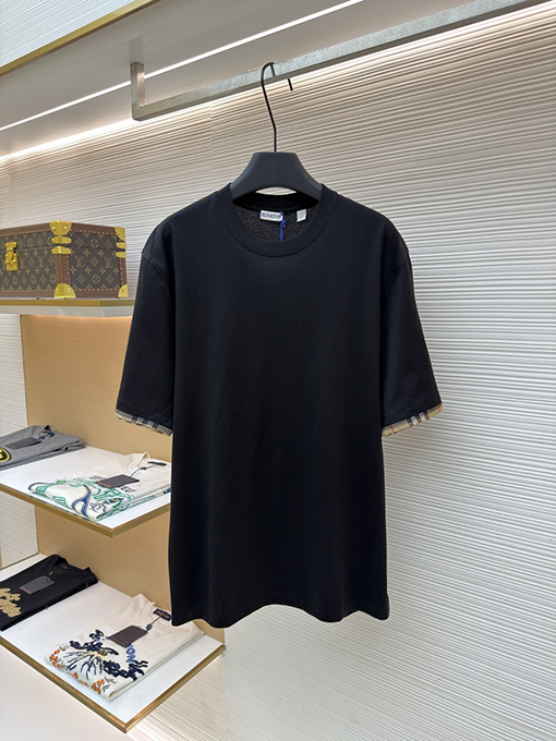 バーバリー チェック柄カラーブロッククルーネック半袖Tシャツ