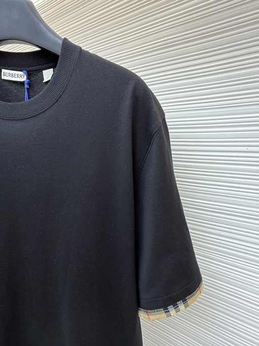 バーバリー チェック柄カラーブロッククルーネック半袖Tシャツ