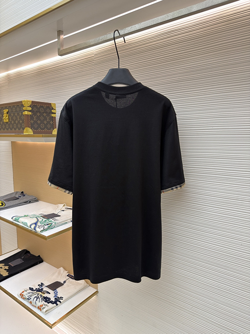 バーバリー チェック柄カラーブロッククルーネック半袖Tシャツ