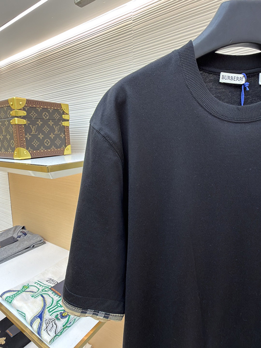 バーバリー チェック柄カラーブロッククルーネック半袖Tシャツ