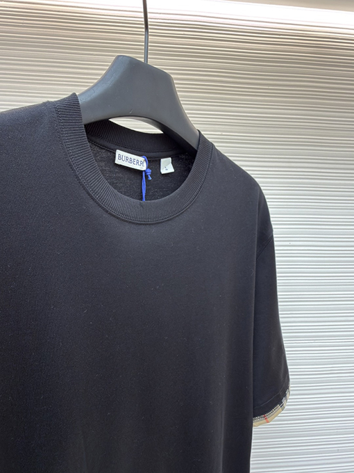 バーバリー チェック柄カラーブロッククルーネック半袖Tシャツ