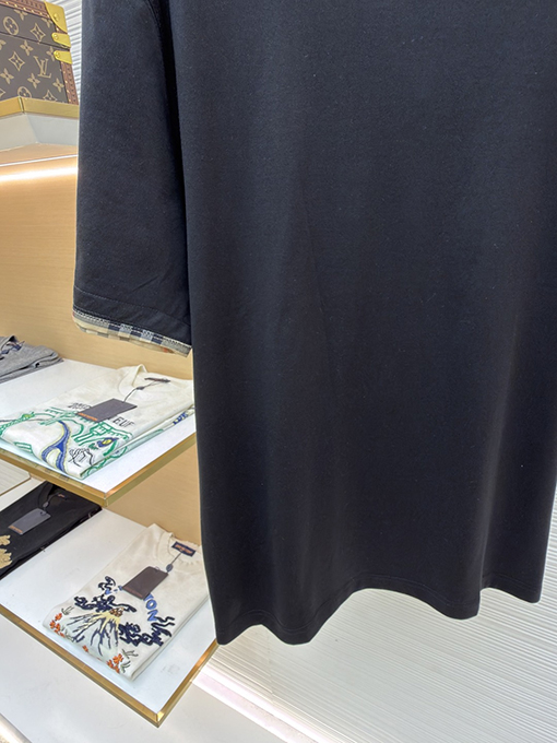 バーバリー チェック柄カラーブロッククルーネック半袖Tシャツ