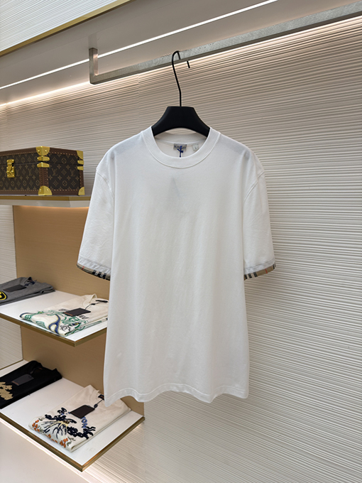 バーバリー チェック柄カラーブロッククルーネック半袖Tシャツ