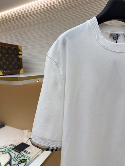 バーバリー チェック柄カラーブロッククルーネック半袖Tシャツ