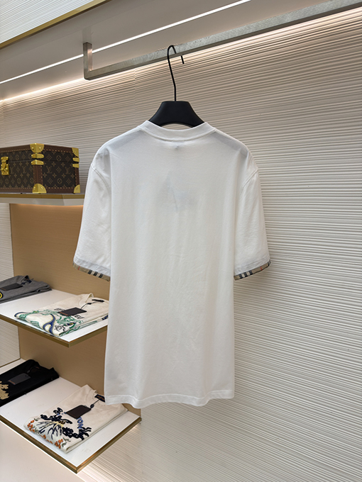 バーバリー チェック柄カラーブロッククルーネック半袖Tシャツ