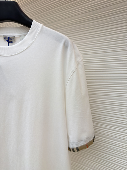 バーバリー チェック柄カラーブロッククルーネック半袖Tシャツ