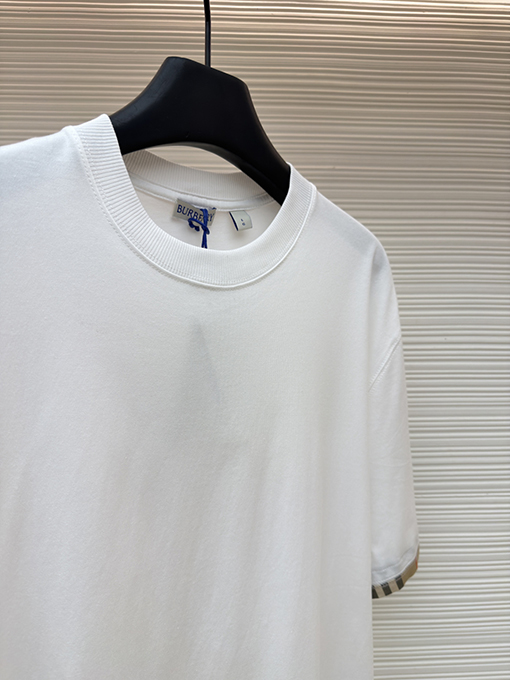 バーバリー チェック柄カラーブロッククルーネック半袖Tシャツ