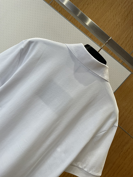 プラダ カラーブロックのスチールロゴビジネス半袖ポロシャツ