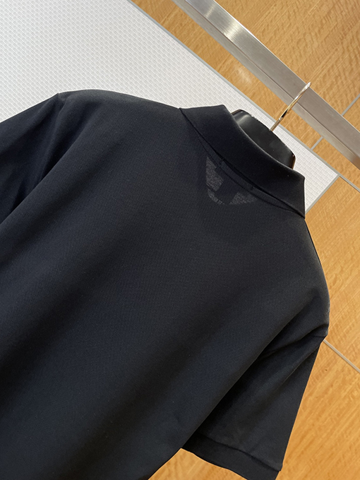 プラダ カラーブロックのスチールロゴビジネス半袖ポロシャツ