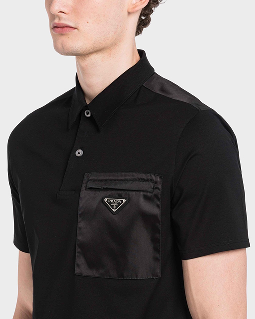 プラダスーパーコピー トライアングルロゴポケット半袖ポロシャツ