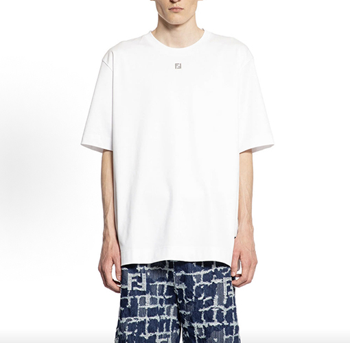 フェンディ メタルロゴ ミニマリスト 半袖Tシャツ