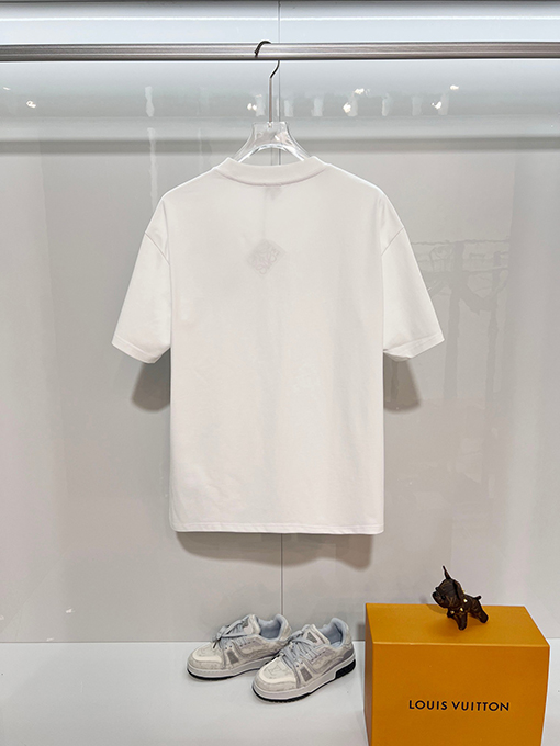 ロエベ LOEWE 子猫の毛糸ポンポンパッチワーク刺繍レターロゴ半袖Tシャツ