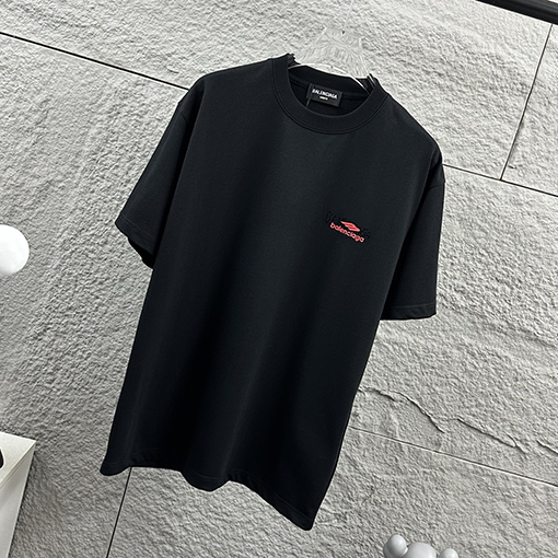 バレンシアガ Balenciaga クラシックなシリコンフロックの半袖Tシャツ