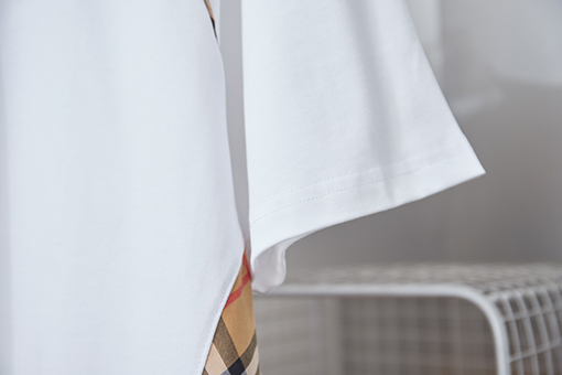 バーバリースーパーコピー チェック柄パッチワーク刺繍半袖Tシャツ