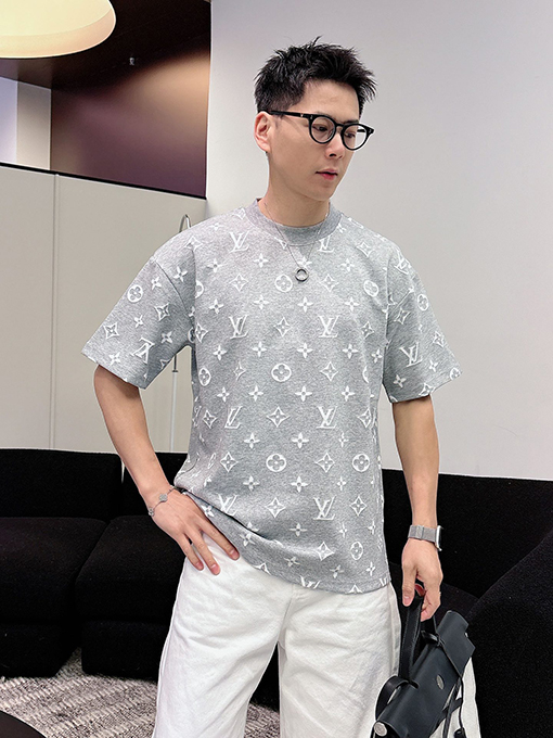 ルイヴィトンスーパーコピー クラシックロゴジャカード半袖Tシャツ