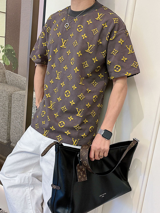 ルイヴィトンスーパーコピー クラシックロゴジャカード半袖Tシャツ