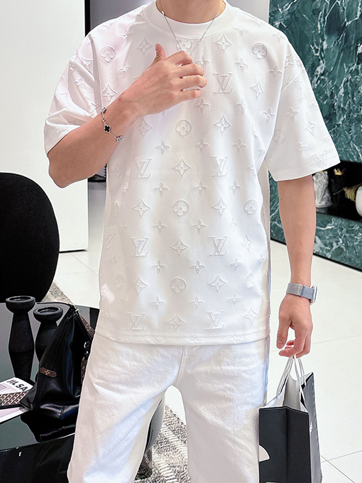 ルイヴィトンスーパーコピー クラシックロゴジャカード半袖Tシャツ