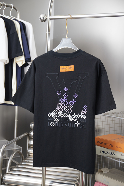 ルイヴィトン カラーブロック刺繍入り LV 半袖Tシャツ