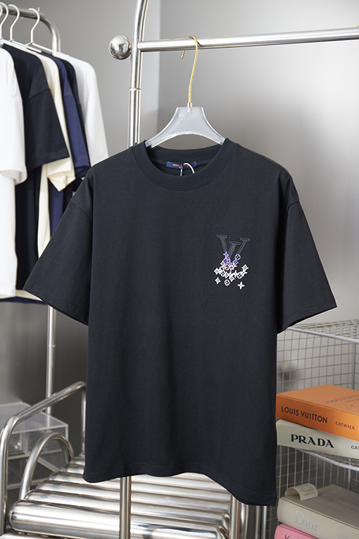 ルイヴィトン カラーブロック刺繍入り LV 半袖Tシャツ
