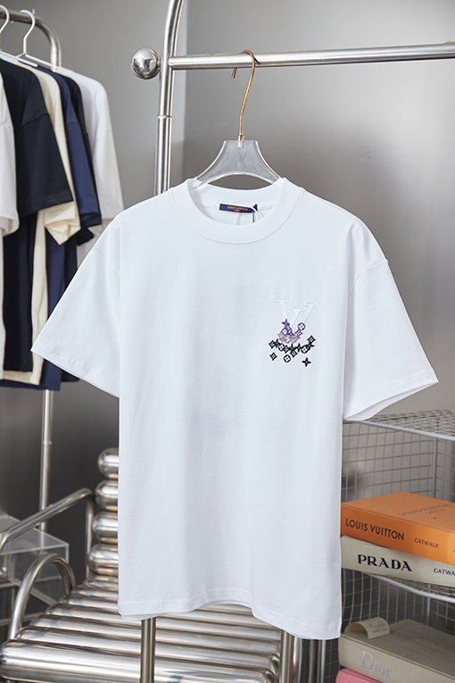 ルイヴィトン カラーブロック刺繍入り LV 半袖Tシャツ